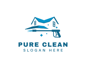 Pressure Washer Home Cleaning logo design