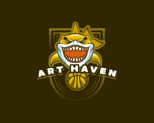 Basketball Varsity Shark logo design