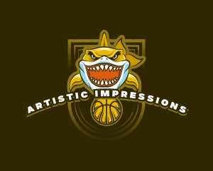 Basketball Varsity Shark logo design