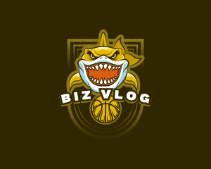 Basketball Varsity Shark logo design