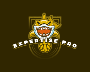 Basketball Varsity Shark logo design