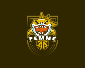 Basketball Varsity Shark logo design