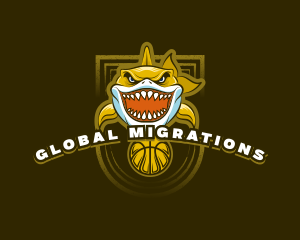 Basketball Varsity Shark logo design