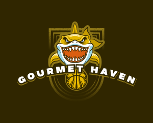 Basketball Varsity Shark logo design