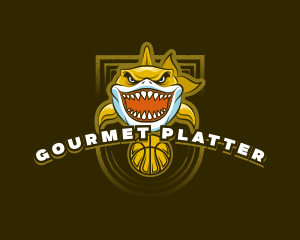 Basketball Varsity Shark logo design