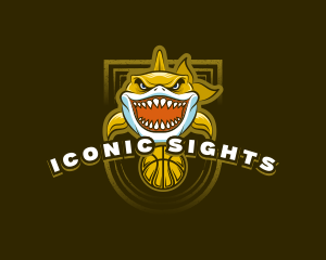 Basketball Varsity Shark logo design