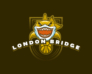 Basketball Varsity Shark logo design