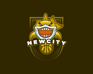 Basketball Varsity Shark logo design