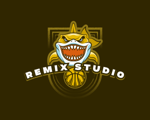 Basketball Varsity Shark logo design