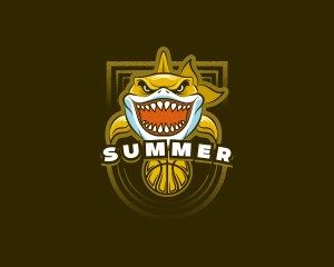 Basketball Varsity Shark logo design