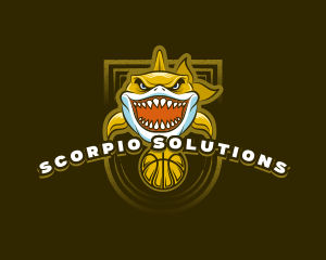 Basketball Varsity Shark logo design