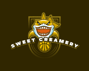 Basketball Varsity Shark logo design