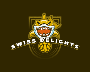 Basketball Varsity Shark logo design