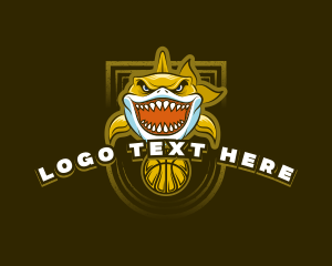Streaming - Basketball Varsity Shark logo design