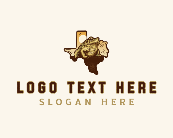 Map - Texas Wild Toad logo design