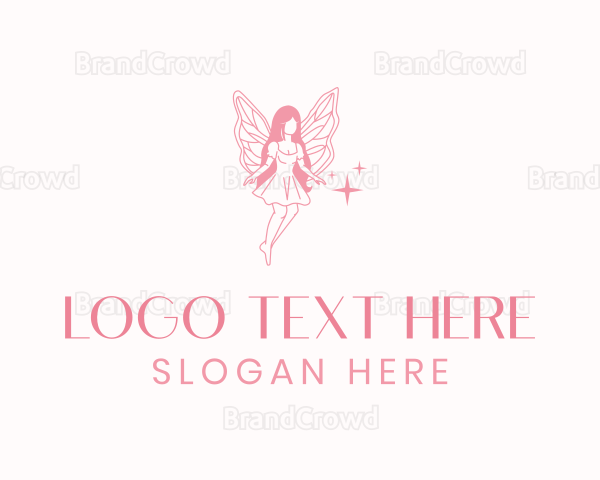 Pink Fairy Woman Logo