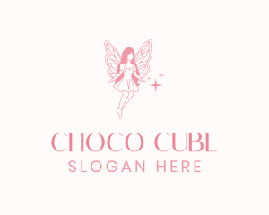 Yoga - Pink Fairy Woman logo design