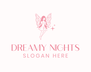 Nightwear - Pink Fairy Woman logo design