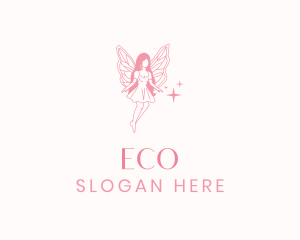 Pink - Pink Fairy Woman logo design