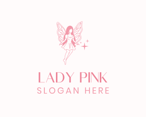 Pink Fairy Woman logo design