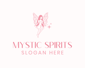 Pink Fairy Woman logo design