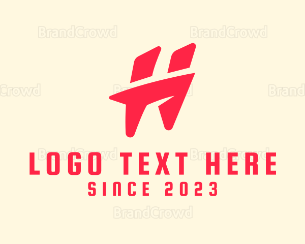 Red Stylish Letter H Logo