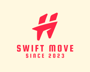 Move - Red Stylish Letter H logo design