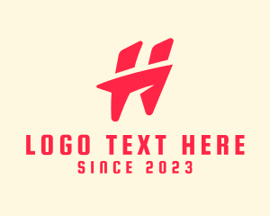 Comic - Red Stylish Letter H logo design