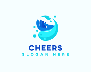 Droplet - Clean Hand Wash Sanitation logo design