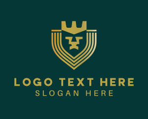 Gold - Crown Lion Shield Firm logo design
