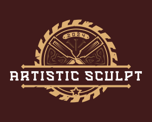 Chisel Saw Woodwork logo design