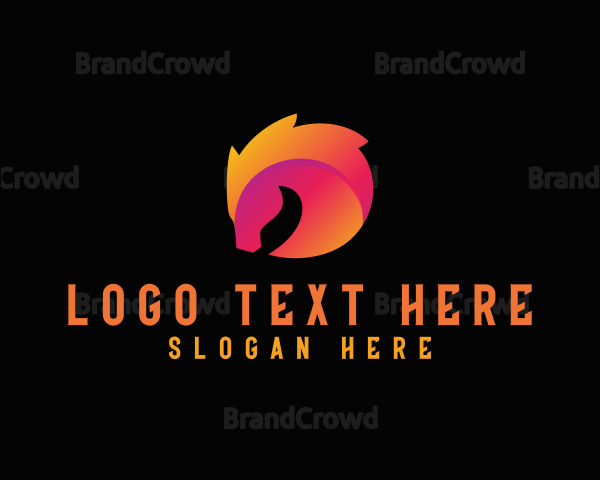 Gradient Horse Bronco Logo