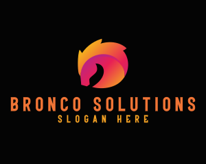 Bronco - Gradient Horse Bronco logo design