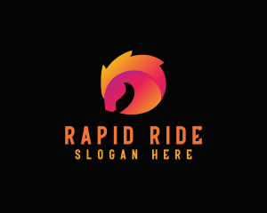 Gradient Horse Bronco logo design