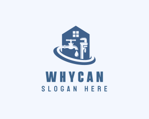 Gate Valve - Pipe Wrench Faucet Plumber logo design