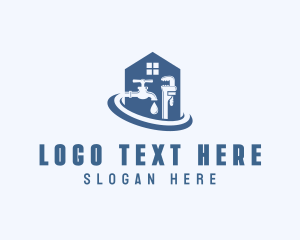 Home Improvement - Pipe Wrench Faucet Plumber logo design