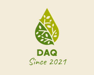 Massage - Green Organic Oil logo design