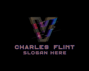 Programming - Gradient Glitch Letter V logo design