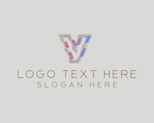 Youtube Channel - Gradient Glitch Letter V logo design