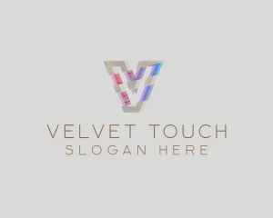 Gradient Glitch Letter V logo design