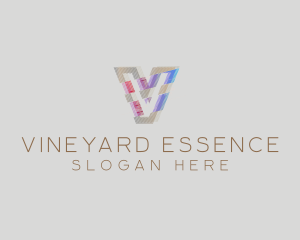 Gradient Glitch Letter V logo design