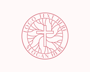 Preaching - Parish Worship Cross logo design