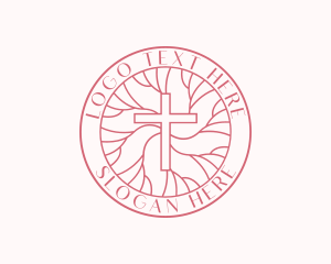 School - Parish Worship Cross logo design