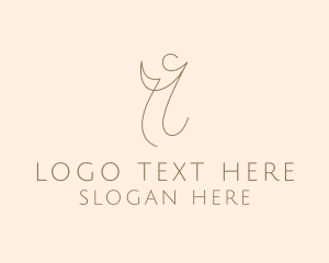 Startup Cursive Letter I logo design