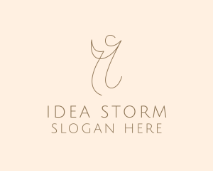 Startup Cursive Letter I logo design