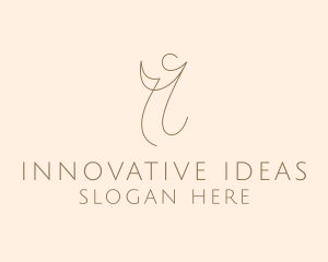 Startup Cursive Letter I logo design