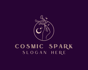 Beauty Cosmic Floral Hand  logo design