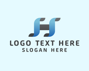 Application - Modern Ribbon Letter H logo design