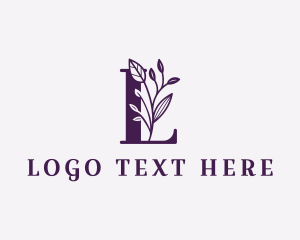 Violet - Natural Plant Letter L logo design