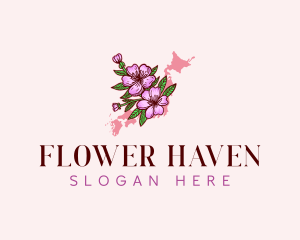 Japan Flower Blossom logo design